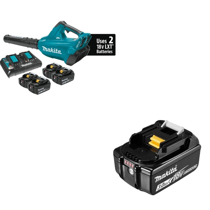 Makita XBU02PT1 18V X2 (36V) LXT Brushless Blower Kit with 4 Batteries W/ BL1830B 3.0Ah Battery