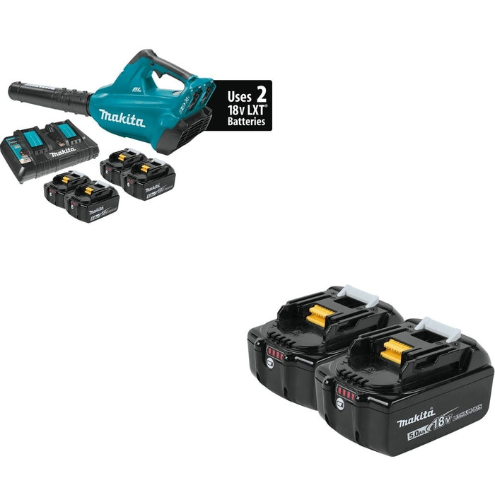 Makita XBU02PT1 Blower Kit W/ BL1850B-2 18V LXT Lithium-Ion 5.0Ah Battery, 2 Pack