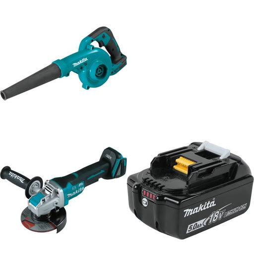 Makita XBU05Z Blower Kit W/ XAG26Z X-LOCK Grinder and FREE BL1850B Battery