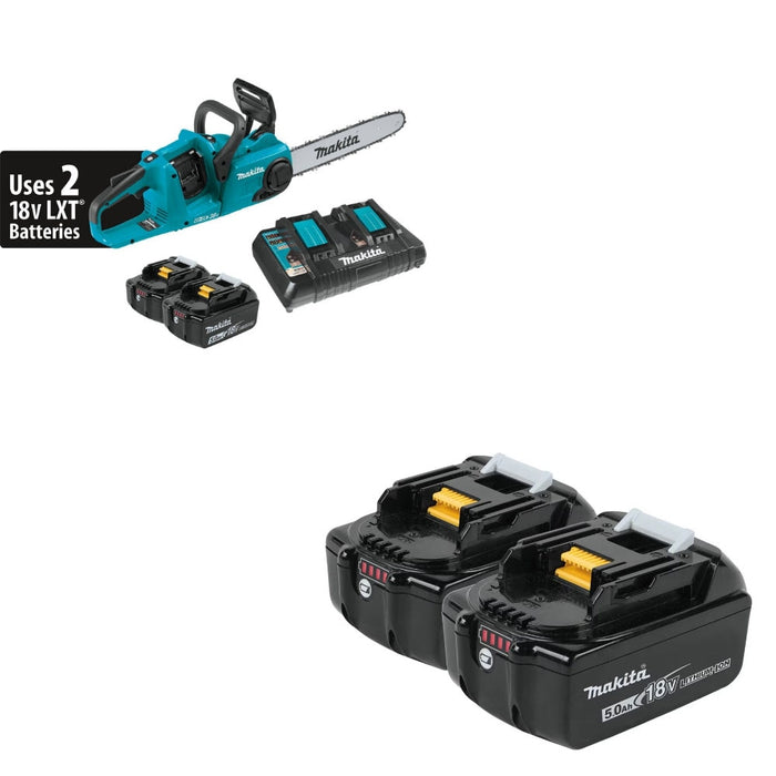 Makita XCU03PT 36V Chain Saw Kit W/ FREE BL1850B-2 5.0Ah Batteries, 2 Pack
