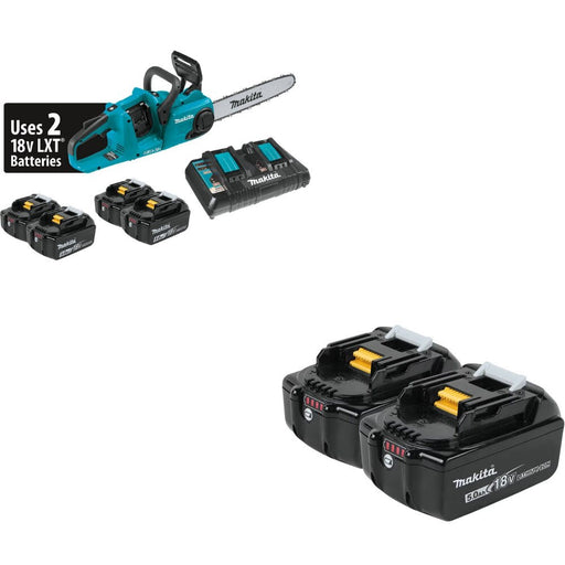 Makita XCU03PT1 14" Chain Saw Kit W/ FREE BL1850B-2 5.0Ah Battery, 2 Pack