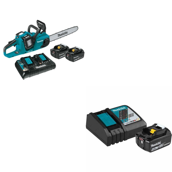 Makita XCU04PT1 18V X2 (36V) LXT 16" Chain Saw Kit with 4 Batteries W/ ADBL1840BDC1 Battery