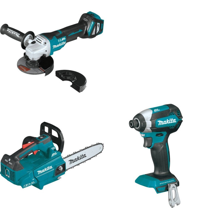 Makita XCU08Z Top Handle Chain Saw W/ XAG20Z Cut-Off/Angle Grinder and FREE XDT13Z