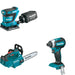 Makita XCU08Z Top Handle Chain Saw W/ XOB02Z Finishing Sander and FREE XDT13Z Impact Driver