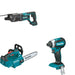 Makita XCU08Z Top Handle Chain Saw W/ XRH04Z Rotary Hammer and FREE XDT13Z Impact Driver