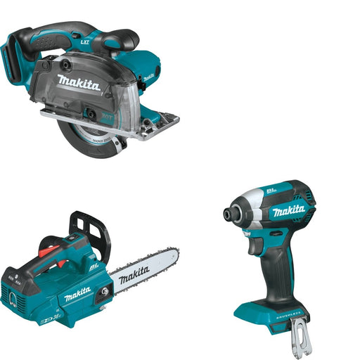 Makita XCU08Z Top Handle Chain Saw W/ XSC03Z Metal Cutting Saw and FREE XDT13Z Impact Driver