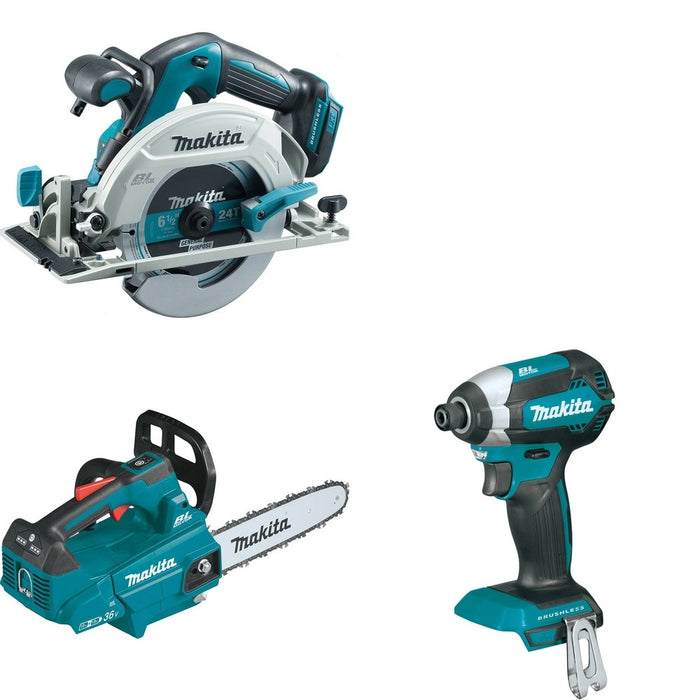 Makita XCU08Z Top Handle Chain Saw W/ XSH03Z Circular Saw and FREE XDT13Z Impact Driver
