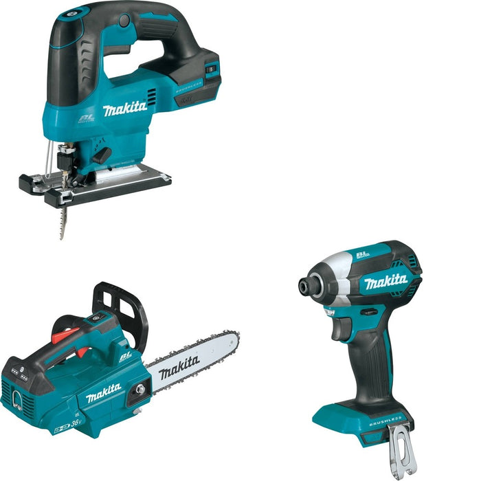 Makita XCU08Z Top Handle Chain Saw W/ XVJ04Z Jig Saw and FREE XDT13Z Impact Driver
