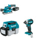 Makita XCV11Z Wet/Dry Vacuum W/ XOB03Z Finishing Sander and FREE XDT13Z Impact Driver