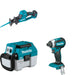 Makita XCV11Z Wet/Dry Vacuum W/ XRJ08Z Recipro Saw and FREE XDT13Z Impact Driver