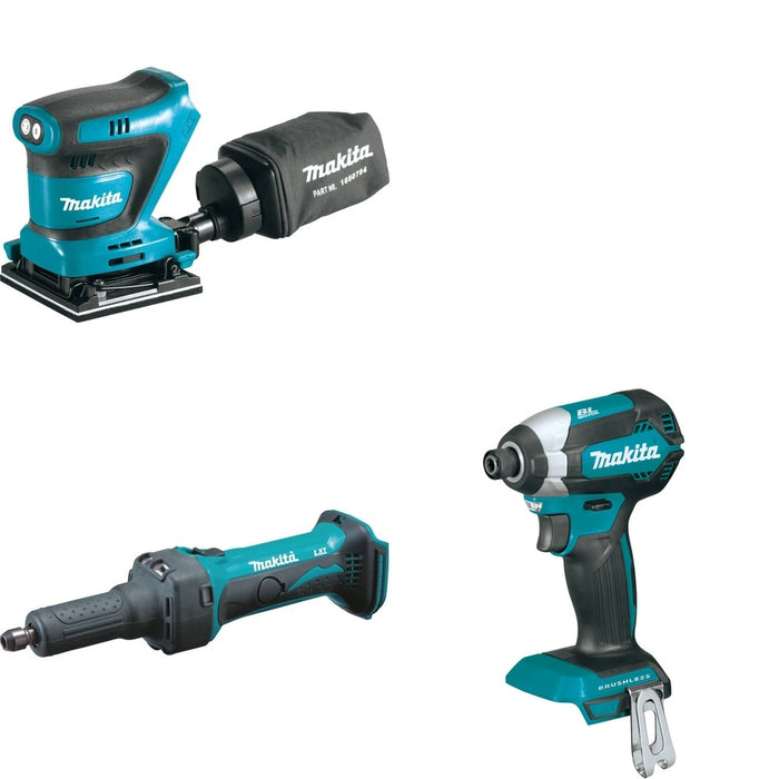 Makita XDG01Z Die Grinder W/ XOB02Z Finishing Sander and FREE XDT13Z Impact Driver