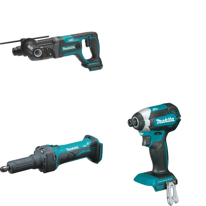 Makita XDG01Z Die Grinder W/ XRH04Z Rotary Hammer and FREE XDT13Z Impact Driver