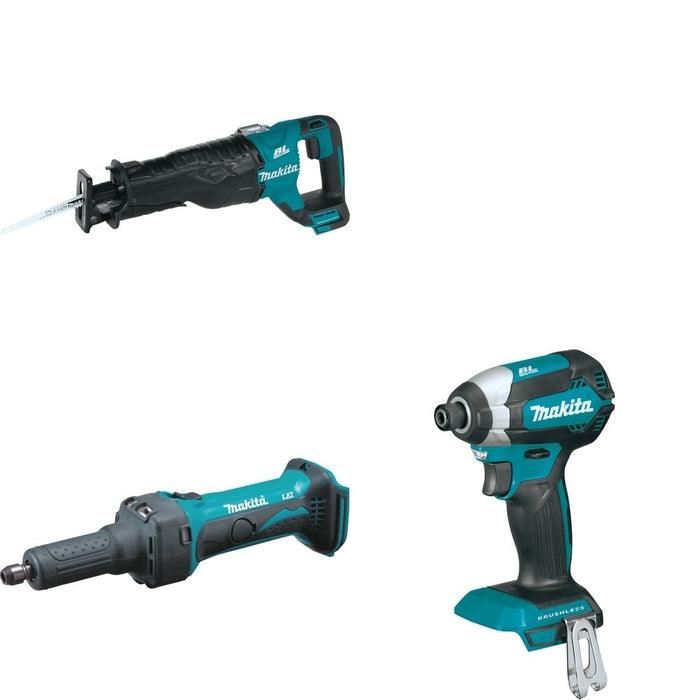 Makita XDG01Z Die Grinder W/ XRJ05Z Recipro Saw and FREE XDT13Z Impact Driver
