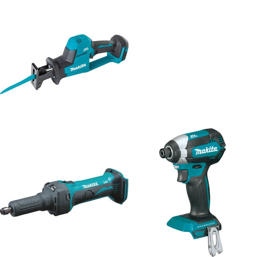 Makita XDG01Z Die Grinder W/ XRJ08Z Recipro Saw and FREE XDT13Z Impact Driver