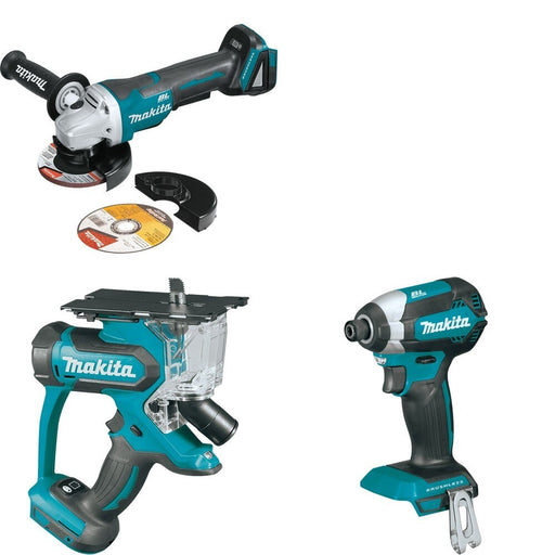 Makita XDS01Z Cut-Out Saw W/ XAG11Z Angle Grinder and FREE XDT13Z Impact Driver