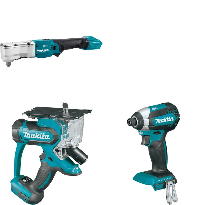 Makita XDS01Z Cut-Out Saw W/ XLT04Z Angle Impact Wrench and FREE XDT13Z Impact Driver