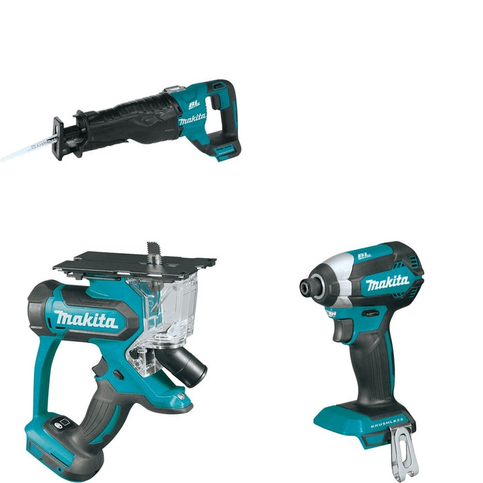 Makita XDS01Z Cut-Out Saw W/ XRJ05Z Recipro Saw and FREE XDT13Z Impact Driver