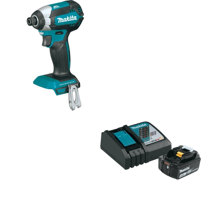 Makita XDT13Z Impact Driver W/ BL1840BDC1 18V LXT Lithium-Ion Battery and Charger Starter Pack