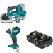 Makita XDT13Z Impact Driver Bare Tool W/ XBP04Z 18V LXT Band Saw and BL1850B-2 5.0Ah Battery, 2