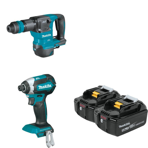 Makita XDT13Z Impact Driver W/ XKH01Z 18V LXT AVT Power Scraper and BL1850B-2 5.0Ah Battery, 2