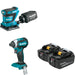 Makita XDT13Z Impact Driver Bare Tool W/ XOB02Z 1/4 Sheet Finishing and BL1850B-2 5.0Ah Battery