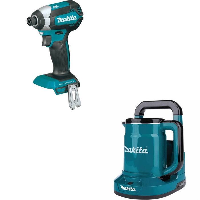 Makita XDT13Z Impact Driver Bare Tool W/ XTK01Z 36V (18V X2) LXT Hot Water Kettle, Tool Only