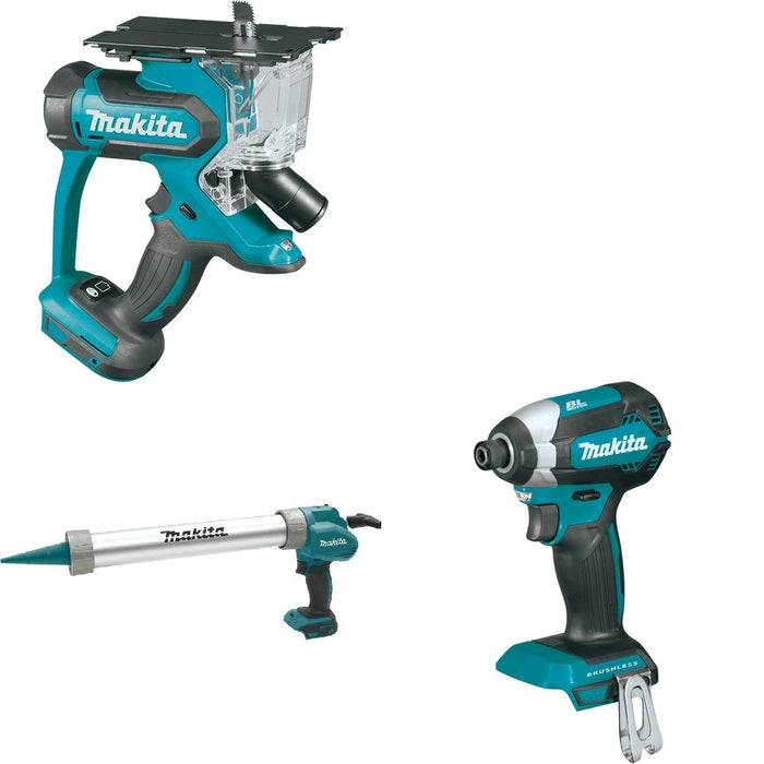 Makita XGC01ZB Caulk and Adhesive Gun W/ XDS01Z Cut-Out Saw and FREE XDT13Z Impact Driver