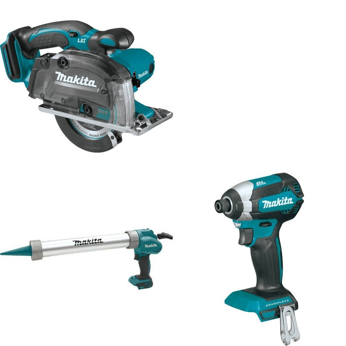 Makita XGC01ZB Caulk and Adhesive Gun W/ XSC03Z Metal Cutting Saw and FREE XDT13Z Impact Driver
