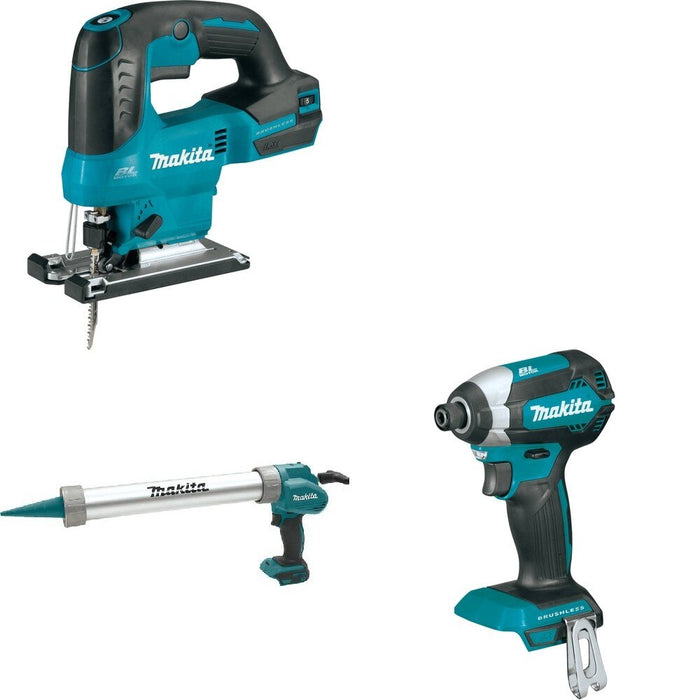 Makita XGC01ZB Caulk and Adhesive Gun W/ XVJ04Z Jig Saw and FREE XDT13Z Impact Driver