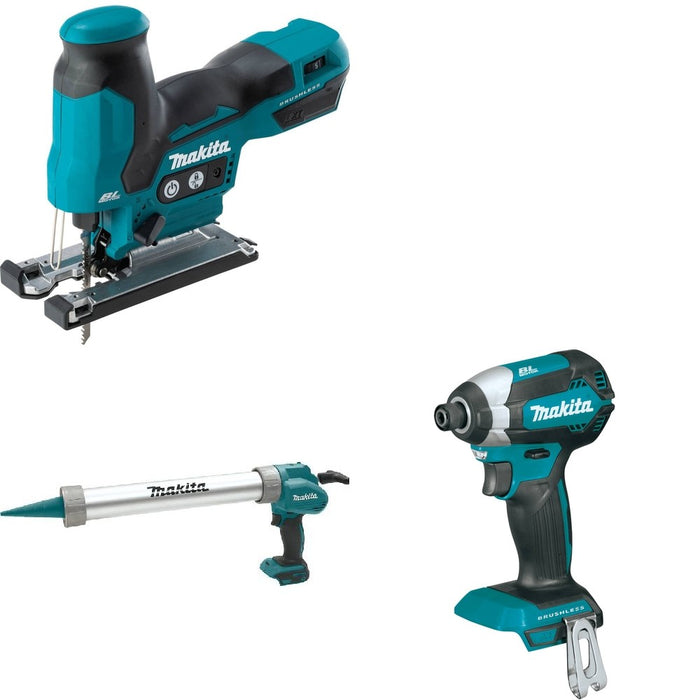 Makita XGC01ZB Caulk and Adhesive Gun W/ XVJ05Z Jig Saw and FREE XDT13Z Impact Driver
