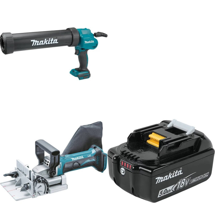Makita Caulk Gun Kit W/ Plate Joiner and FREE 5.0Ah Battery