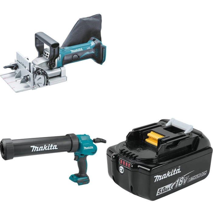 Makita XJP03Z Plate Joiner Kit W/ Caulk Gun and FREE Battery