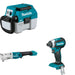 Makita XLT03Z Angle Impact Wrench W/ XCV11Z Wet/Dry Vacuum and FREE XDT13Z Impact Driver
