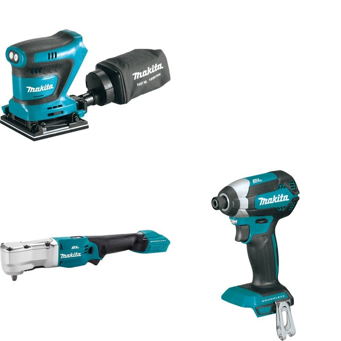 Makita XLT03Z Angle Impact Wrench W/ XOB02Z Finishing Sander and FREE XDT13Z Impact Driver