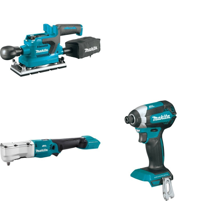 Makita XLT03Z Angle Impact Wrench W/ XOB03Z Finishing Sander and FREE XDT13Z Impact Driver
