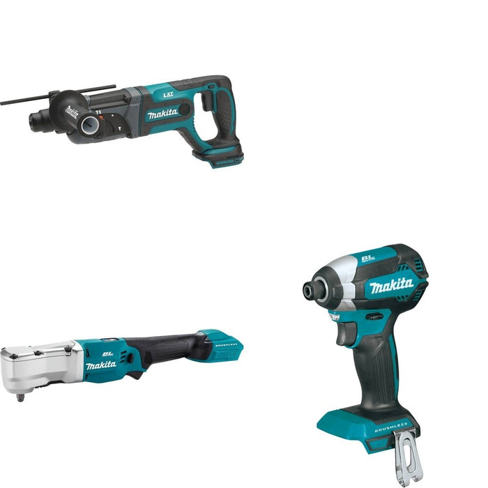 Makita XLT03Z Angle Impact Wrench W/ XRH04Z Rotary Hammer and FREE XDT13Z Impact Driver