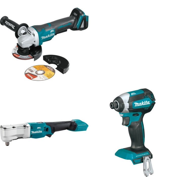 Makita XLT04Z Angle Impact Wrench W/ XAG11Z Angle Grinder and FREE XDT13Z Impact Driver