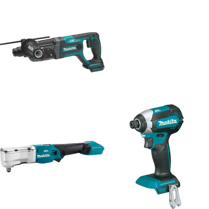 Makita XLT04Z Angle Impact Wrench W/ XRH04Z Rotary Hammer and FREE XDT13Z Impact Driver