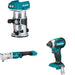 Makita XLT04Z Angle Impact Wrench W/ XTR01Z Compact Router and FREE XDT13Z Impact Driver