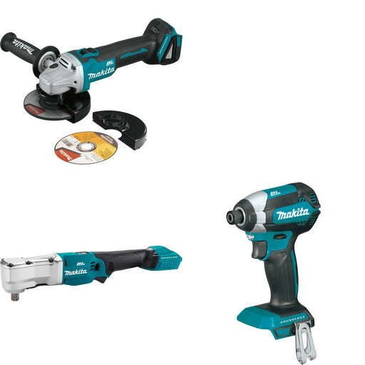 Makita XLT05Z Angle Impact Wrench W/ XAG09Z Angle Grinder and FREE XDT13Z Impact Driver