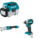 Makita XLT05Z Angle Impact Wrench W/ XCV11Z Wet/Dry Vacuum and FREE XDT13Z Impact Driver