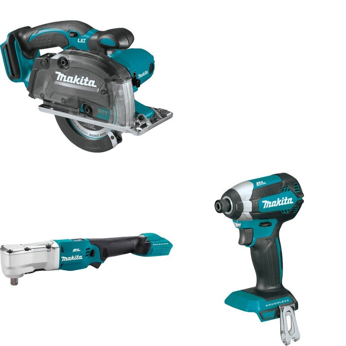 Makita XLT05Z Angle Impact Wrench W/ XSC03Z Metal Cutting Saw and FREE XDT13Z Impact Driver