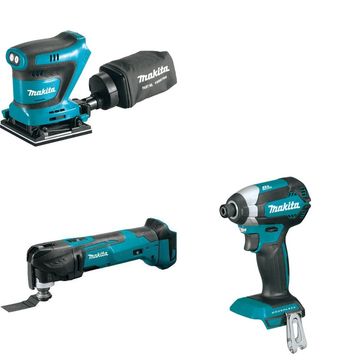 Makita XMT03Z Oscillating Multi-Tool W/ XOB02Z Finishing Sander and FREE XDT13Z Impact Driver