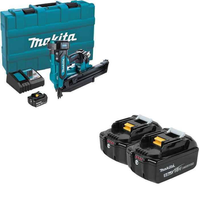 Makita XNB03M1 21" Full Round Head 3-1/2" Framing Nailer Kit W/ BL1850B-2 5.0Ah Battery, 2 Pack