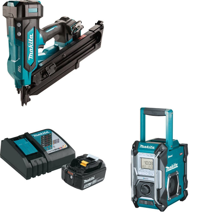 Makita XNB07Z Framing Nailer Kit W/ BL1850BDC1 Battery/Charger and FREE GRM02 Radio