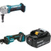 Makita XNJ01Z Nibbler Kit W/ XOC02Z Cut-Out Tool and FREE BL1850B Battery