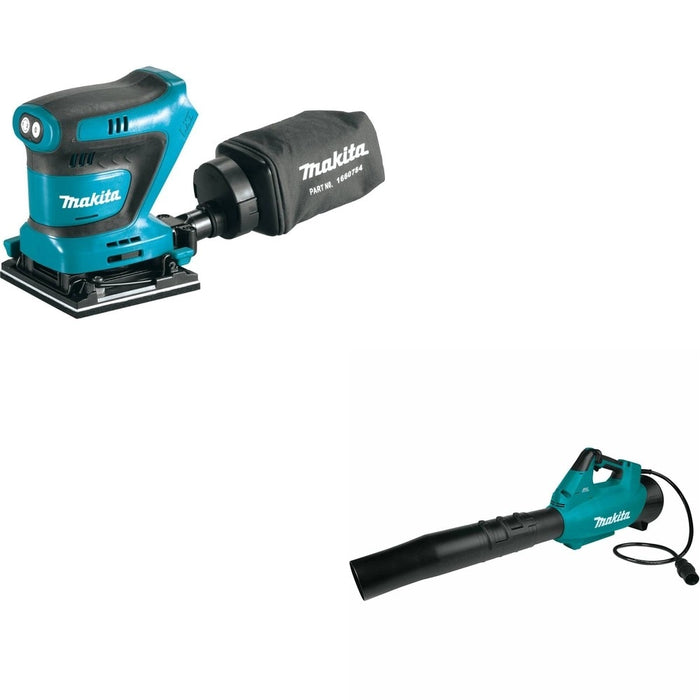 Makita XOB02Z 1/4 Sheet Finishing W/ CBU01Z 36V Brushless Blower, Connector Cable, Tool Only