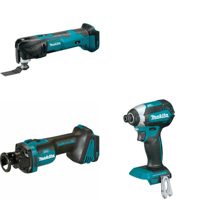 Makita XOC02Z Cut-Out Tool W/ XMT03Z Oscillating Multi-Tool and FREE XDT13Z Impact Driver