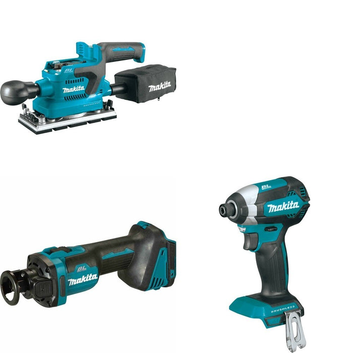 Makita XOC02Z Cut-Out Tool W/ XOB03Z Finishing Sander and FREE XDT13Z Impact Driver