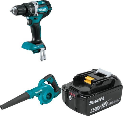 Makita XPH12Z Driver-Drill Kit W/ XBU05Z Blower and FREE BL1850B Battery